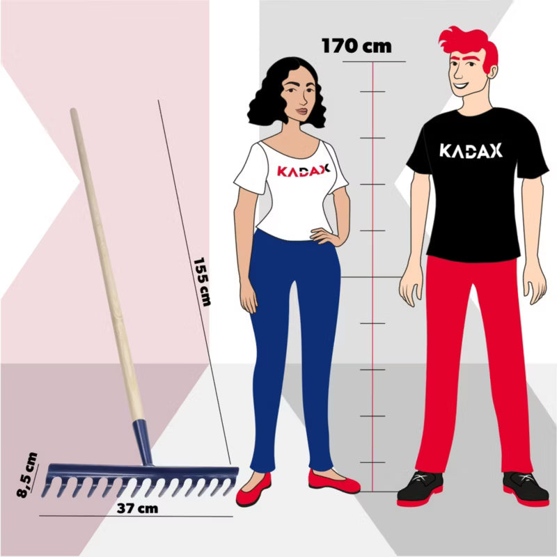 Haverive 14 Tænder 37x155 cm Blå med Træskaft