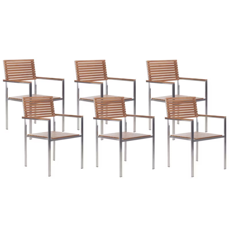 Havesæde Viareggio 6 Stk. Teaktræ Brun