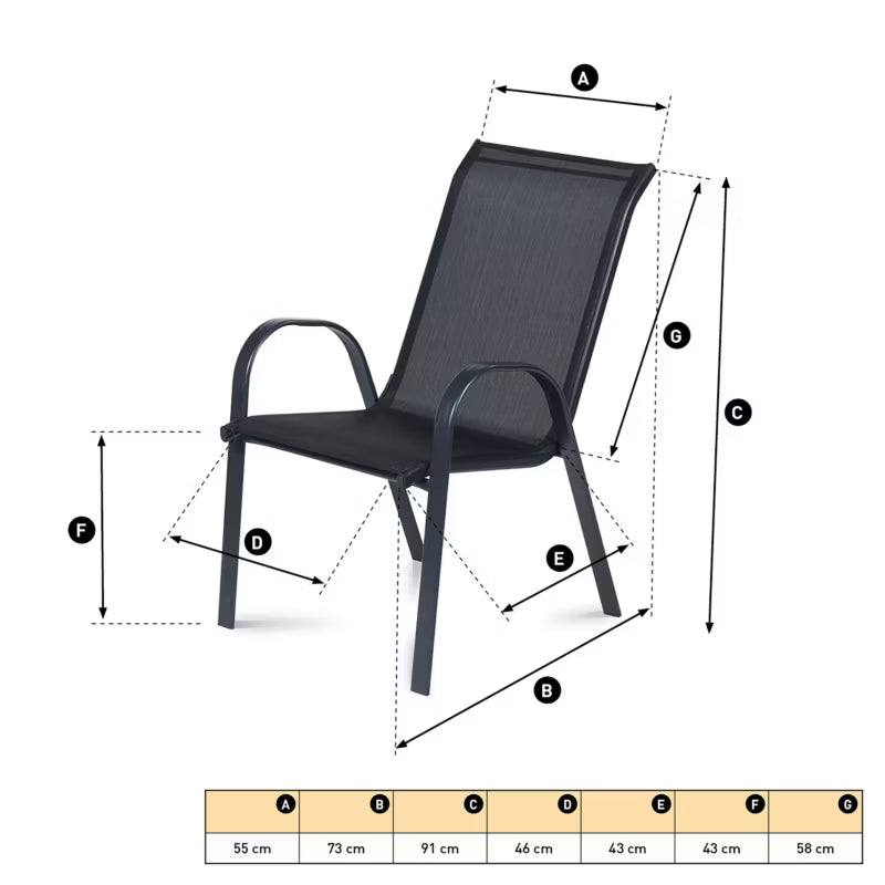 Havesæt 4 Stk FDZN 5010 55x73x91 cm Sort Metal