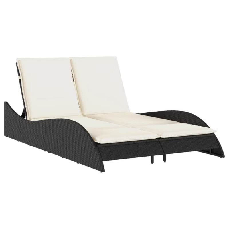 Haveseng 114x205 cm Sort med Hynder