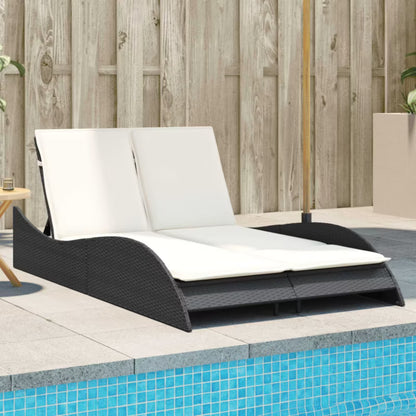 Haveseng 114x205 cm Sort med Hynder