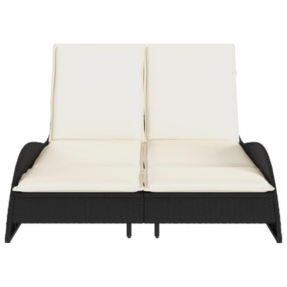 Haveseng 114x205 cm Sort med Hynder