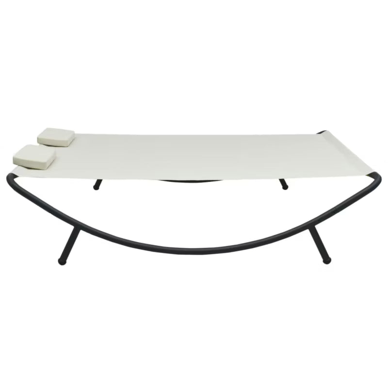 Haveseng 200x173 cm Creme Stål med Hynder