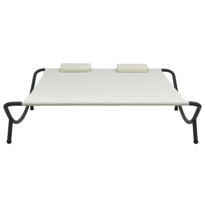 Haveseng 200x173 cm Creme Stål med Hynder