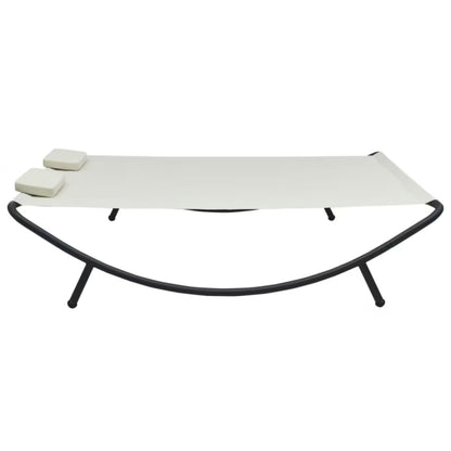 Haveseng 200x173 cm Creme Stål med Hynder