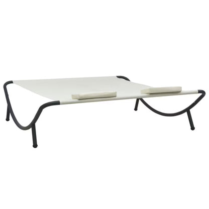 Haveseng 200x173 cm Creme Stål med Hynder