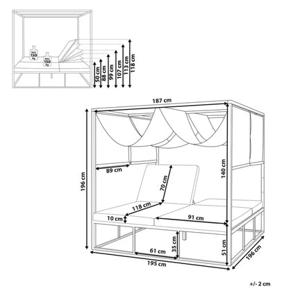 Haveseng Pallanza 195x196 cm Hvid