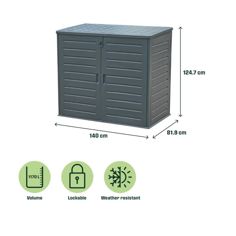 Haveskab Catria 1170 Liter Granitgrå | 5059340844183