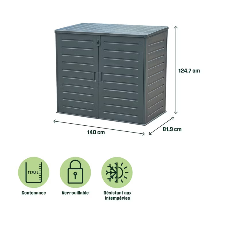Haveskab Catria 1170 Liter Granitgrå | 5059340844183