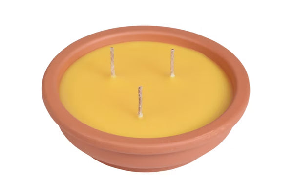Haveskål med Stearinlys 14 cm Orange