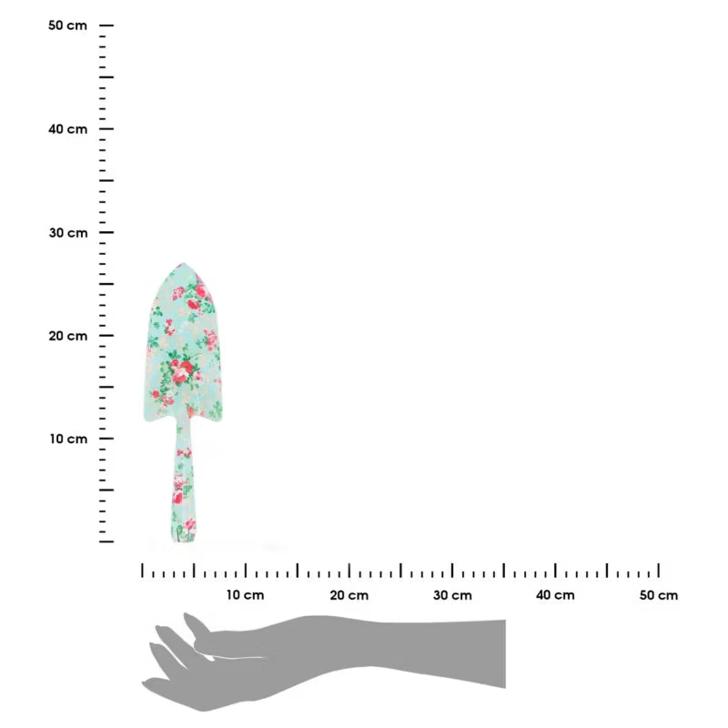 Haveske 27,3 cm med Rosemønster Blå