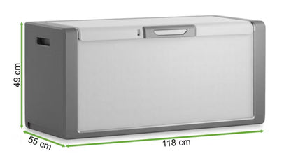 Haveskrin 300 Liter 118x55 cm Grå