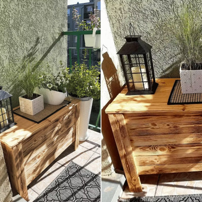 Haveskrin Fyrretræ 80x40x52 cm Brændt