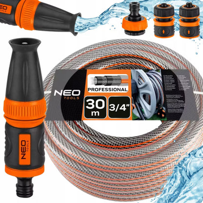 Haveslange 6-Lags 30 m 3/4" med Sprøjtedyse og Koblinger