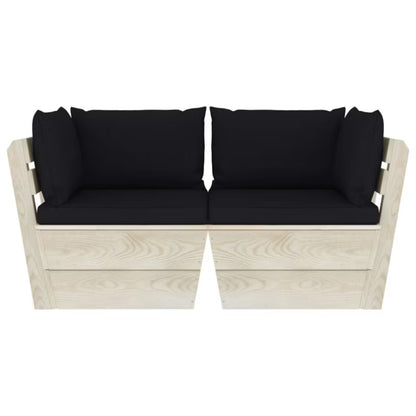 Havesofa 120x60 cm Brun Træ med Hynder