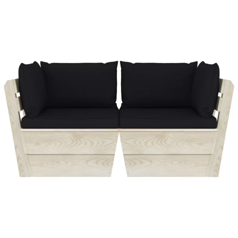 Havesofa 120x60 cm Brun Træ med Hynder
