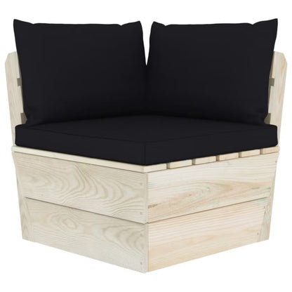 Havesofa 120x60 cm Brun Træ med Hynder