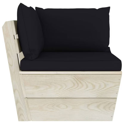Havesofa 120x60 cm Brun Træ med Hynder
