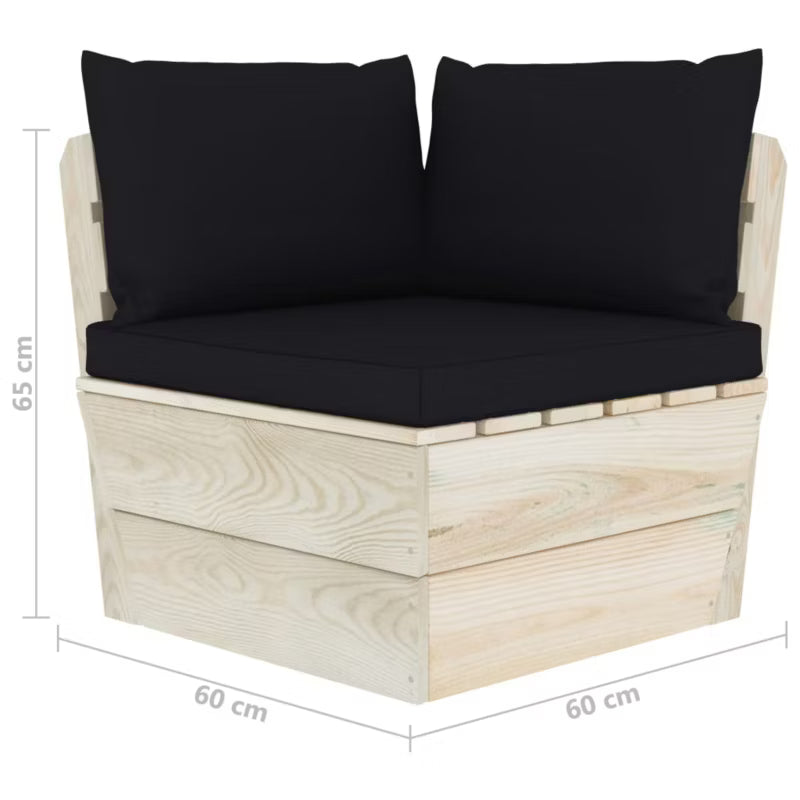 Havesofa 120x60 cm Brun Træ med Hynder