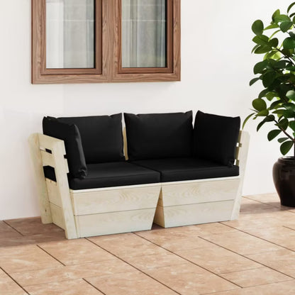 Havesofa 120x60 cm Brun Træ med Hynder