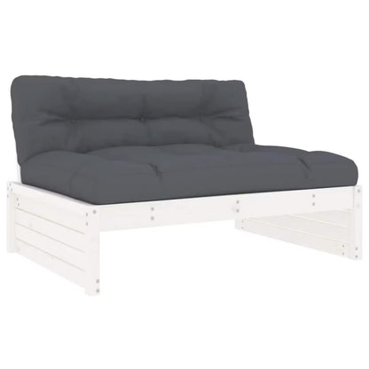 Havesofa 120x95 cm Hvid Fyrretræ med Hynder