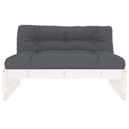 Havesofa 120x95 cm Hvid Fyrretræ med Hynder