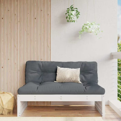 Havesofa 120x95 cm Hvid Fyrretræ med Hynder