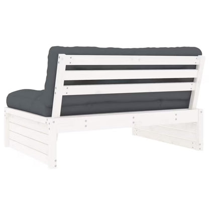 Havesofa 120x95 cm Hvid Fyrretræ med Hynder