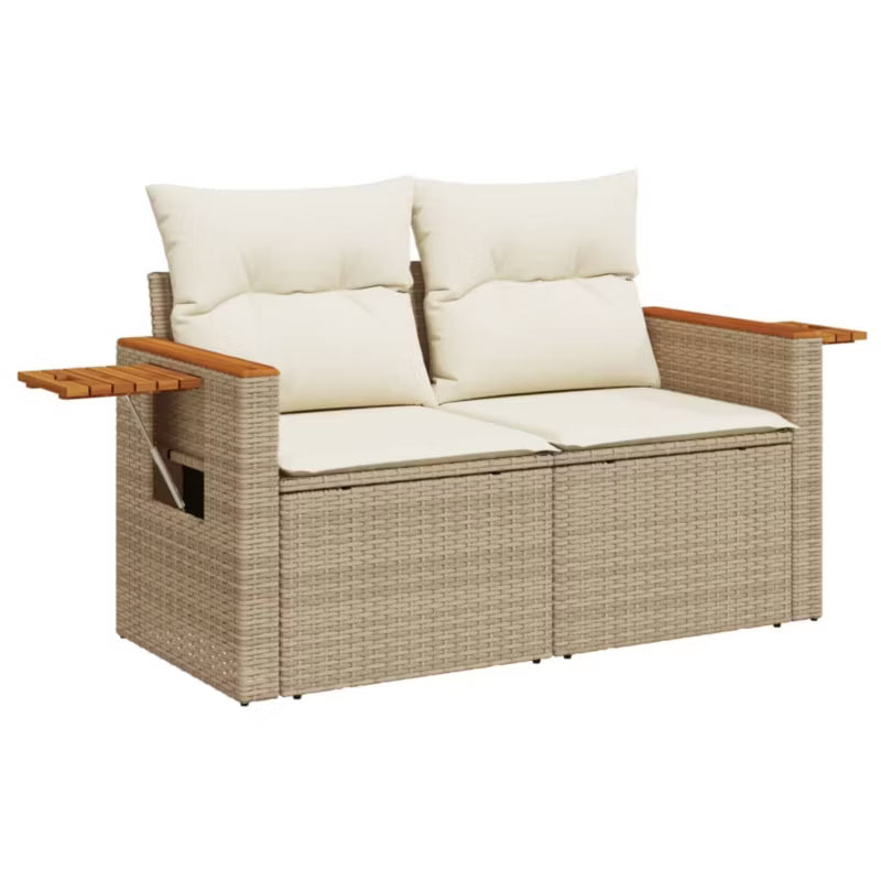Havesofa 124x62 cm Beige Poly outdoor
