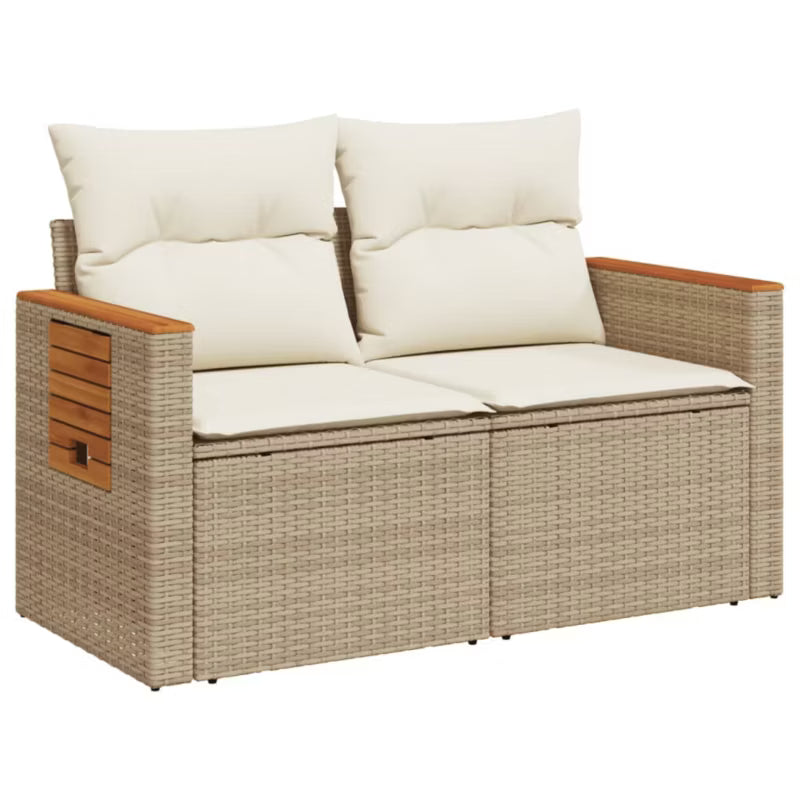 Havesofa 124x62 cm Beige Poly outdoor