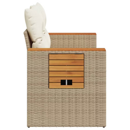 Havesofa 124x62 cm Beige Poly outdoor