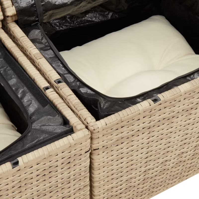 Havesofa 124x62 cm Beige Poly outdoor