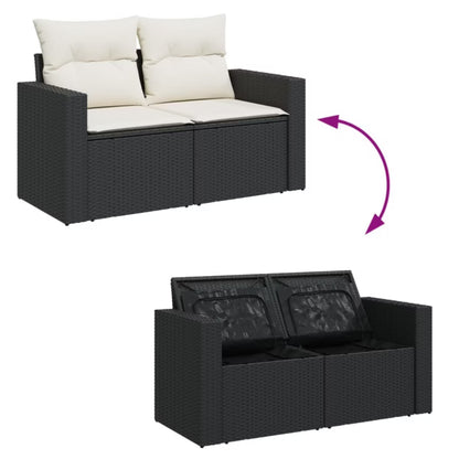 Havesofa 131x62 cm Sort Polyran