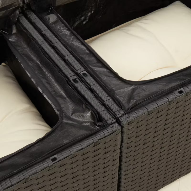 Havesofa 131x62 cm Sort Polyran