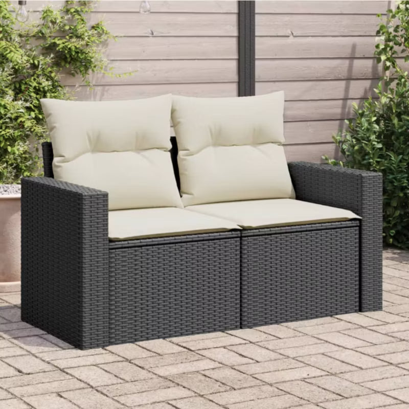Havesofa 131x62 cm Sort Polyran