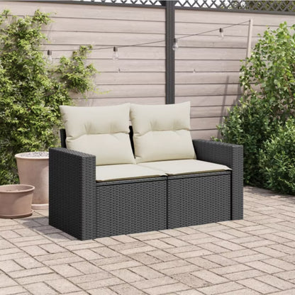 Havesofa 131x62 cm Sort Polyran