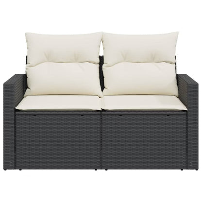 Havesofa 131x62 cm Sort Poly疏rattan med Hynder