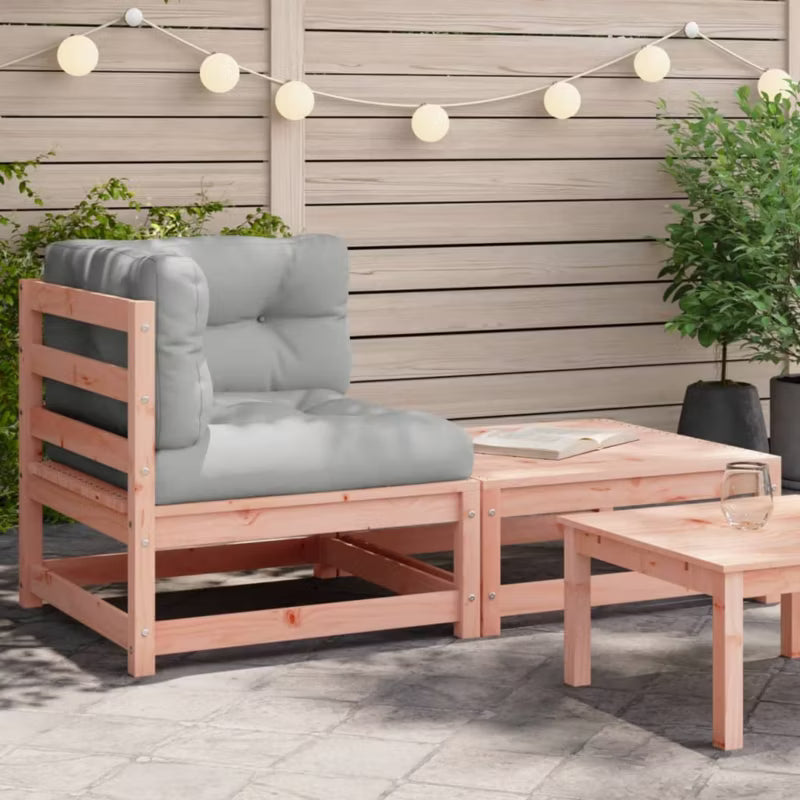 Havesofa 140x70 cm Træ med Hynder Grå