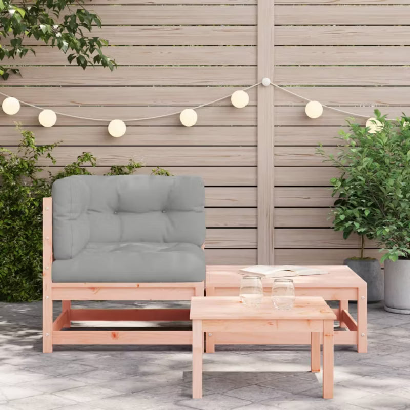 Havesofa 140x70 cm Træ med Hynder Grå