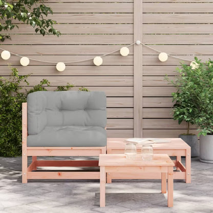 Havesofa 140x70 cm Træ med Hynder Grå