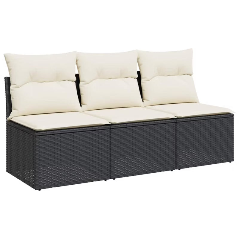 Havesofa 165x62 cm Sort Poly疏rattan med Hynder