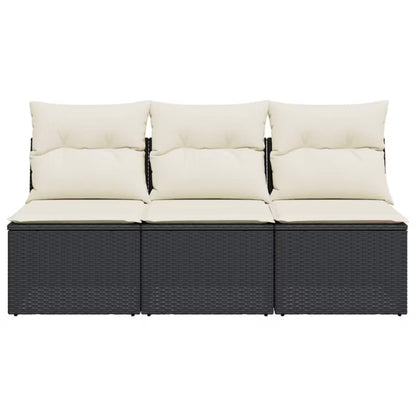 Havesofa 165x62 cm Sort Poly疏rattan med Hynder