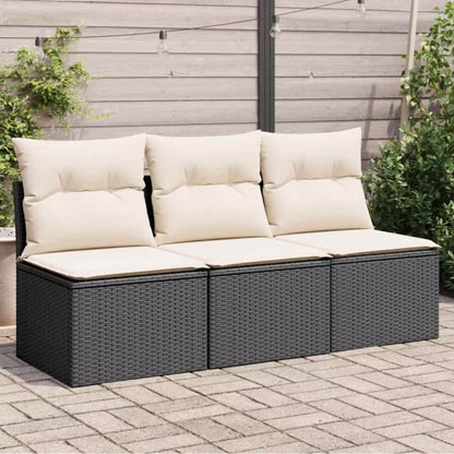 Havesofa 165x62 cm Sort Poly疏rattan med Hynder