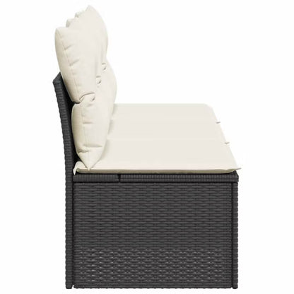 Havesofa 165x62 cm Sort Poly疏rattan med Hynder
