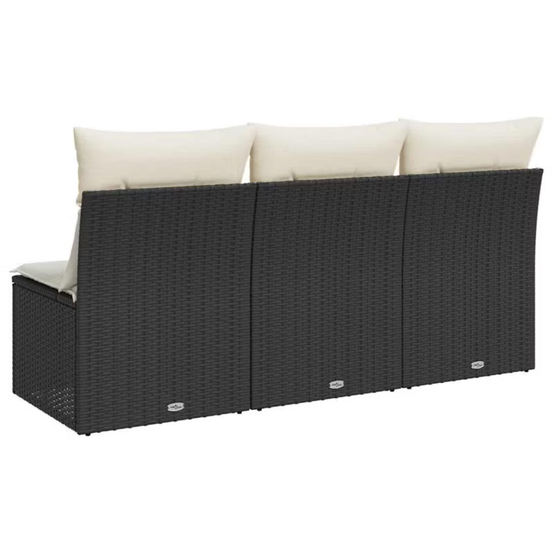 Havesofa 165x62 cm Sort Poly疏rattan med Hynder
