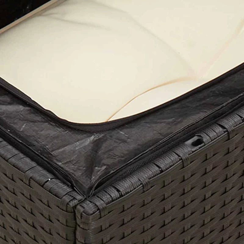 Havesofa 165x62 cm Sort Poly疏rattan med Hynder