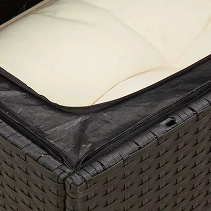 Havesofa 165x62 cm Sort Poly疏rattan med Hynder