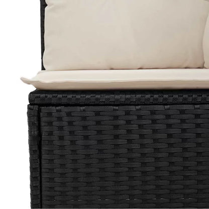 Havesofa 165x62 cm Sort Poly疏rattan med Hynder