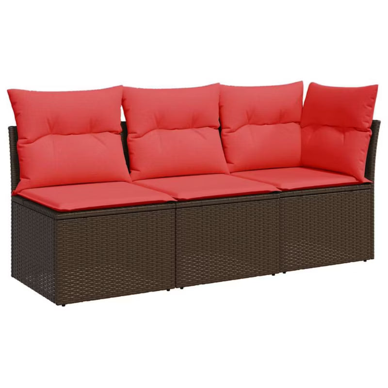 Havesofa 172x62 cm Brun Polykeg med Hynder WM-366241