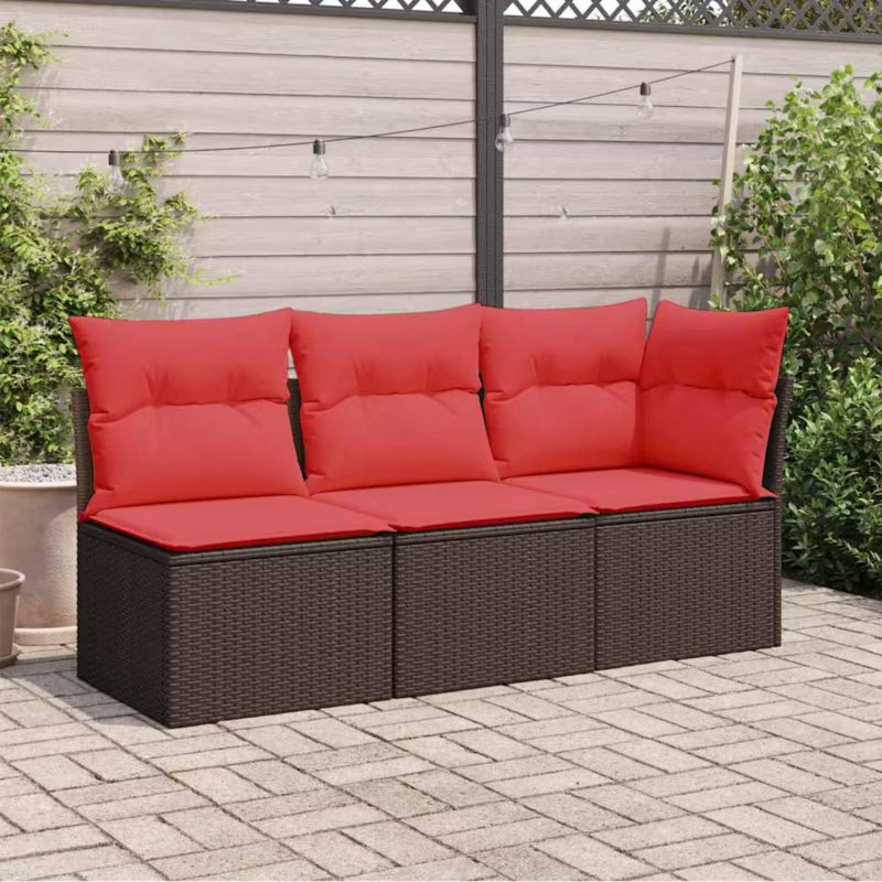 Havesofa 172x62 cm Brun Polykeg med Hynder WM-366241